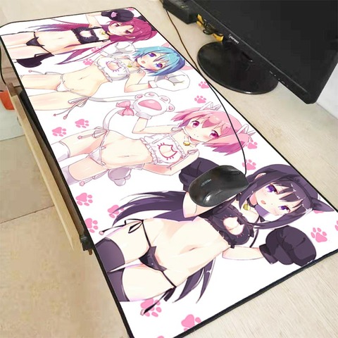 Mairuige 900x400mm XL Anime japonés chica Sexy grande juego de bloqueo de borde alfombrilla de ratón lavable para ordenador portátil 4mm de espesor ► Foto 1/6