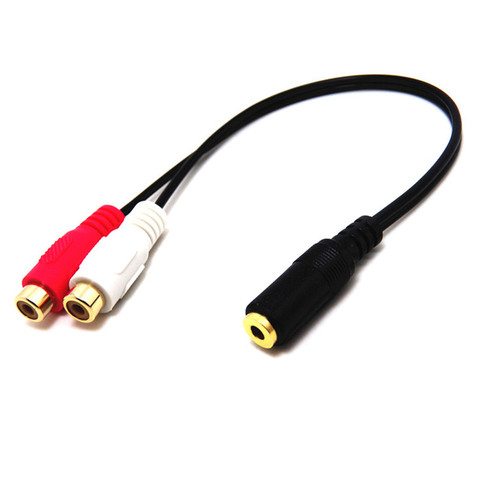 De Audio estéreo de 3,5mm Jack hembra a 2 conector hembra RCA auriculares para 3,5 Y Cable adaptador ► Foto 1/4