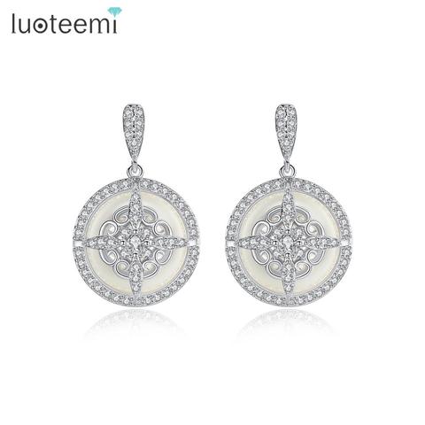 LUOTEEMI nuevo Noble diseño especial imitación perla gota pendientes de moda delicado colgante Brincos joyería para mujer regalo de boda ► Foto 1/6