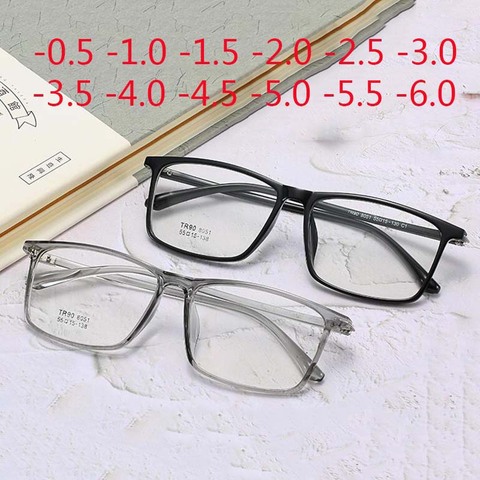 Gafas de prescripción Vintage con marco cuadrado grande, gafas de óptica para miopía, 0,5-1-1,5-2-2,5-3-3,5-4-4,5-5 -6 ► Foto 1/6