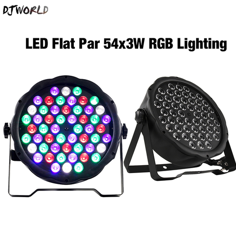 2 unids/lote LED Par plana x 54x3W RGB Color de iluminación DMX controlador de luz estroboscópica para casa de baile DJ Bar etapa efectos de luz ► Foto 1/6