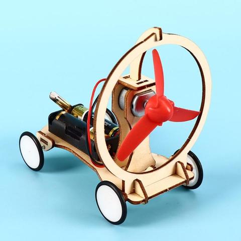 Modelo de coche de viento eléctrico DIY para niños y estudiantes, experimentos físicos, juguetes técnicos, mejora automática en el entretenimiento, novedad ► Foto 1/6