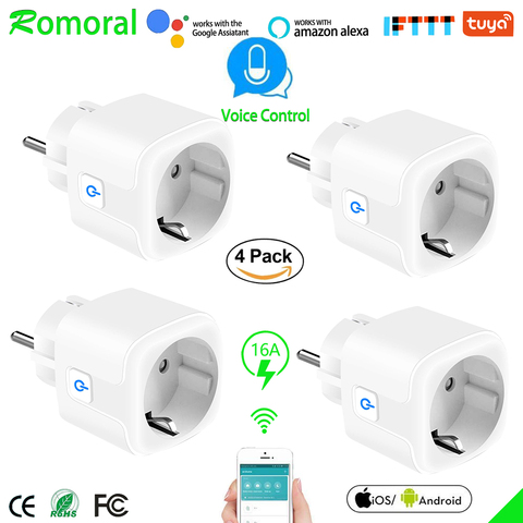 Enchufe inteligente de 16a con WiFi y Monitor de potencia, enchufe inalámbrico inteligente con Control de voz de Google Home, Alexa ► Foto 1/6