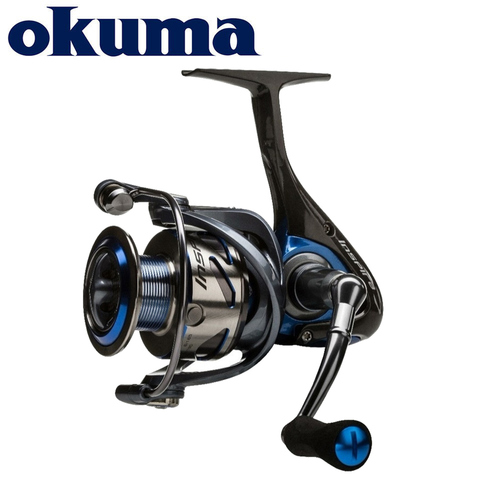 OKUMA Inspira-carrete de pesca giratorio, Cuadro De Carbono, ligero, rojo/azul/blanco, 5,0: 1, 8 + 1BB, 5,9-7,9 KG, de agua dulce ► Foto 1/5