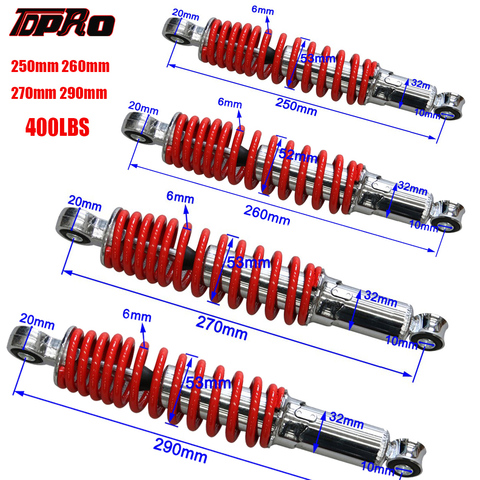 TDPRO-amortiguador de suspensión delantera para motocicleta, 250/260mm, 270/290mm, 400LBS, 50cc, 70, 90, 110cc, 125cc, Dirt Pit Bike, ATV Go kart ► Foto 1/6