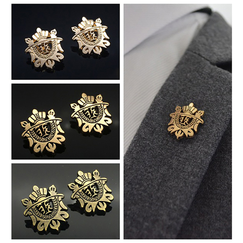 Pin de solapa de Metal para hombre, broche de corona de escudo, insignia Vintage, accesorios de moda, 2 uds., novedad ► Foto 1/6