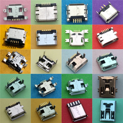 20 modelos Micro USB 5pin conectores hembra para conectores de carga del teléfono móvil zócalo SMT Jack para datos de puerto de conector PCB Junta envío de la gota ► Foto 1/6