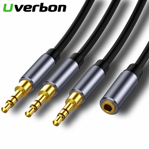 3,5 divisor de Audio mm Cable hembra de 3,5mm a 3 puertos 3,5mm macho con micrófono 3,5 Cable Aux. De extensión adaptador de Altavoz del coche ► Foto 1/6