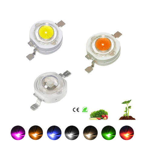 Epistar-Chip LED de cobre de alta potencia, 1W, 3W, Blanco cálido, RGB, rojo, verde, azul, amarillo, fuente de luz para cultivo de plantas ► Foto 1/6