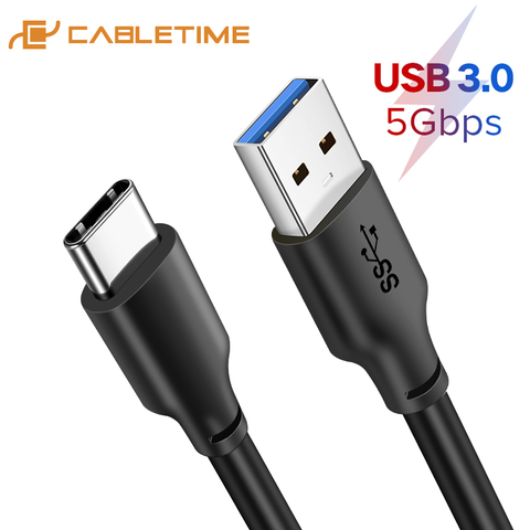 CABLETIME-Cable USB tipo C de carga rápida para móvil, Cable de carga rápida 3A USB 3,0 para Samsung S9, Cable USB C para Xiaomi C265 ► Foto 1/6