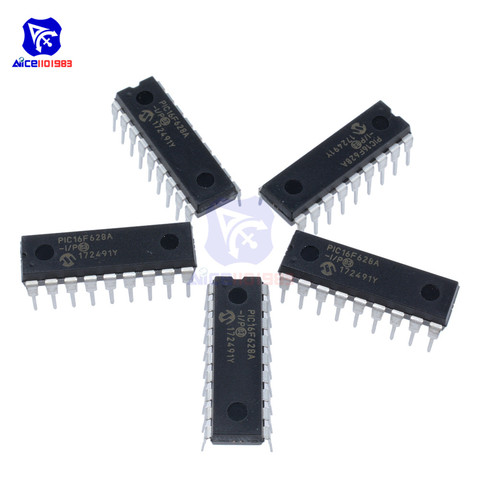 Diymore-Chips CI PIC16F628A-I/P 16F628A PIC16F DIP-18, microcontroladores CMOS de 8 bits, 20MHz, IC, 5 unids/lote ► Foto 1/1