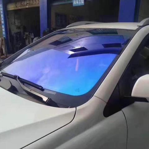 Película Solar para el viento tinte para ventana delantera de automóvil camaleón azul VLT 67%, parabrisas, protección a prueba de explosiones, láminas de 75CM x 3M ► Foto 1/6