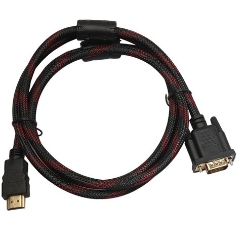 Adaptador de conector de datos HDMI-compatible con VGA, convertidor de Cable macho a macho para monitores, Cables de Audio y vídeo ► Foto 1/6