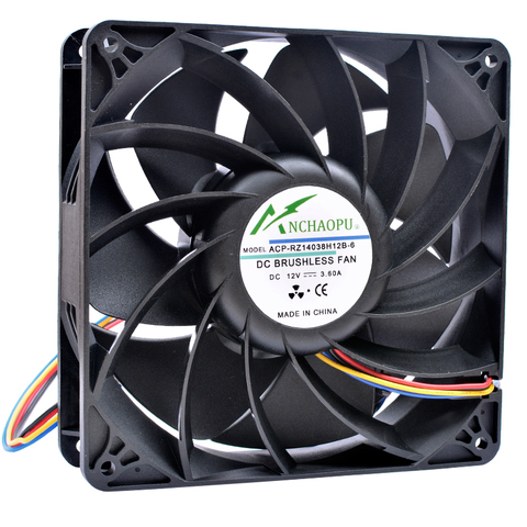 14038 14cm 140x140x38mm 140mm fan DC12V 3.60A 4 líneas de gran volumen de aire adecuado para computadora chasis de servidor de ventilador de refrigeración ► Foto 1/4