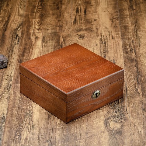 Caja de madera de lujo para reloj, caja soporte reloj para relojes, organizador de joyería superior, rejillas, organizador de relojes, nuevo cuadrado ► Foto 1/6