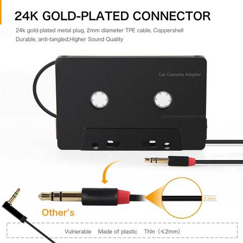 Adaptador de Cassette ABS para teléfono inteligente, convertidor de Audio de cuatro canales, Aux tipo C, 3,5mm, Estéreo Universal, Bluetooth ► Foto 1/6