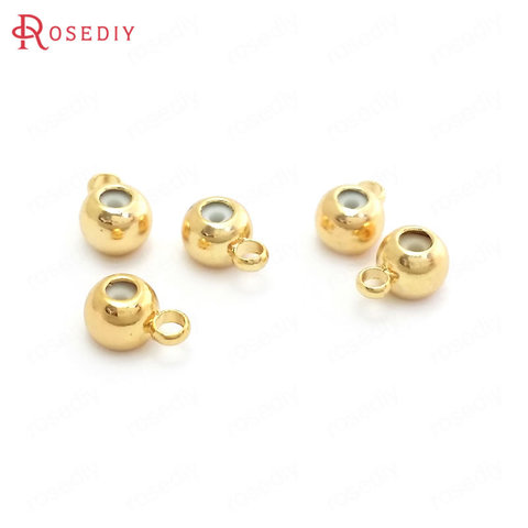 10 Uds 3MM 4MM 5MM 6MM 24K oro Color latón y caucho espaciador rebordea encantos conector, resultados de la joyería de bricolaje Accesorios ► Foto 1/6