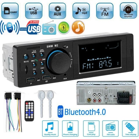 12V simple 1Din Bluetooth coche estéreo Audio en-Dash FM Aux receptor de entrada USB TF MP3 reproductor de Radio autoradio ► Foto 1/6