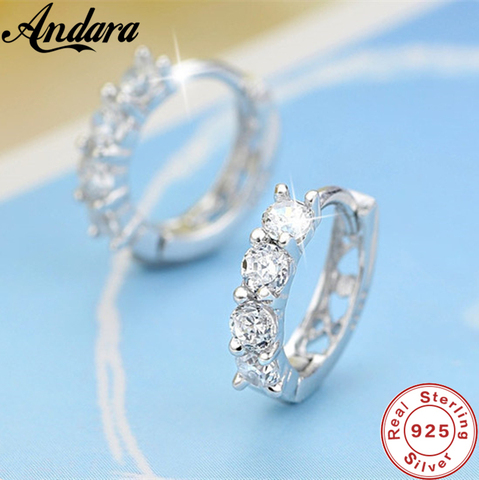 Pendientes de plata de ley 925 con incrustaciones de zirconia, pendientes de cristal para mujer, regalos de joyería para boda ► Foto 1/6