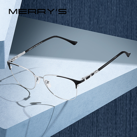 MERRYS-Montura de gafas de ojos de gato para mujer, anteojos de moda para miopía, gafas ópticas graduadas S2121 ► Foto 1/6