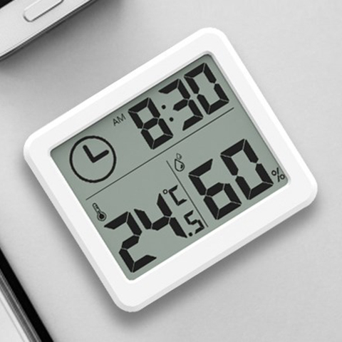 3,2 ''HD LCD termómetro Digital higrómetro reloj Monitor de temperatura interior medidor de humedad Detector con batería ► Foto 1/6