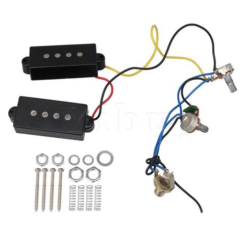 Yibuy-Juego de pastillas de guitarra eléctrica de 4 cuerdas y Puente, precableado, PB Bass ► Foto 1/6