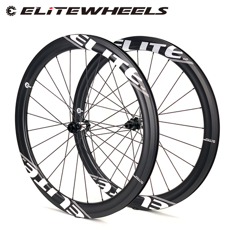 ELITEWHEELS-juego de ruedas de carbono para bicicleta de carretera, 700c, 40mm, 50mm de profundidad, llanta de bicicleta, Centro de bloqueo 24-24H para Ciclocross ► Foto 1/6