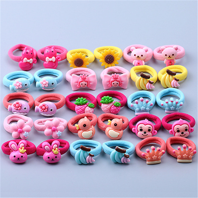 accesorios para el cabello vinchas para niños gomas elásticas para el pelo de animales de dibujos animados Conjunto de 210 unidades de coleteros para niña 