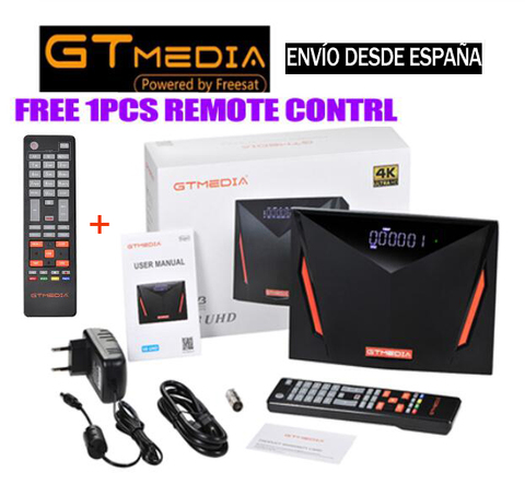 GT Media-Receptor de satélite V8 UHD 4K, decodificador DVB S2 con soporte para wifi, H.265, DDVB-S2/S2/S2X+T/T2/Cable/ATSC-C/ISDBT frente al V8X ► Foto 1/6