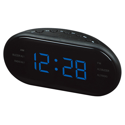 Reloj despertador Digital LED de 220V con enchufe europeo, Radio AM, FM, Frecuencia Dual, luminoso, Snooze, Mesa Electrónica para el hogar ► Foto 1/6