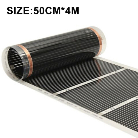 Película de calentamiento eléctrica de 50cm x 4m, alfombra de calentamiento de lámina infrarroja para suelo radiante de 220V y 220W, sistemas y piezas de calefacción para sala de estar, alfombra cálida ► Foto 1/6