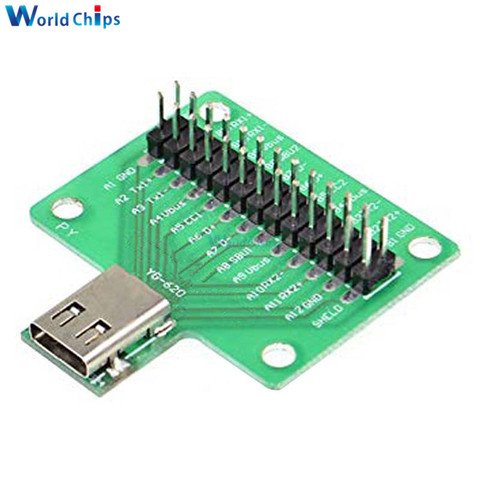 USB tipo C USB 3,1 prueba de Cable de USB-C hembra macho a adaptador DIP circuito PCB de conector convertidor 24 Pin Board ► Foto 1/3