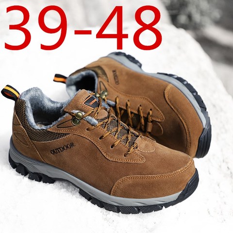 De gran tamaño 39-49 de los hombres zapatos de terciopelo zapatos planos para exteriores hombre invierno Anti Slip zapatos casuales zapatos de los hombres de algodón forro zapatos de senderismo caliente ► Foto 1/6