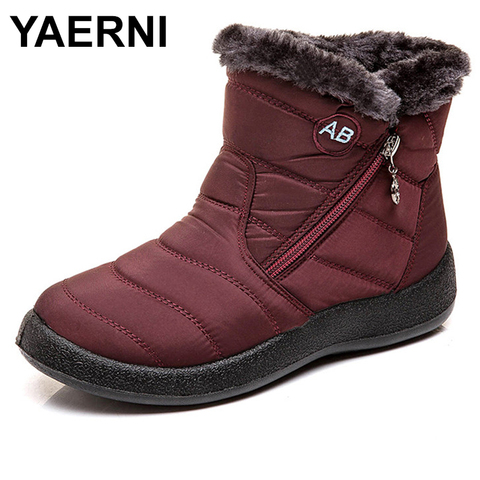 YAERNIWomen-Botas de nieve impermeables para Mujer, botines ligeros e informales, cálidos, para invierno, 2022 ► Foto 1/6