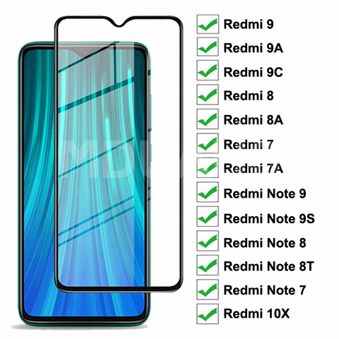 9D protectora de vidrio para Xiaomi Redmi 9 9A 9C 8 8A 7 7A 10X templado Protector de pantalla Redmi Note 7 8 8T 9S 9 Pro Max película de vidrio ► Foto 1/6