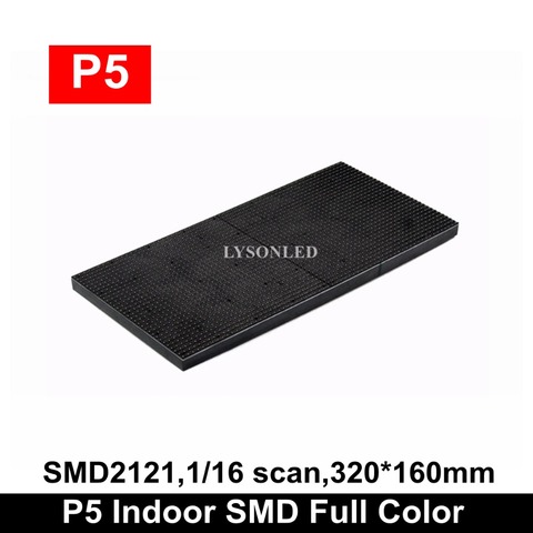 LYSONLED interior SMD2121 RGB 1/16 escanear P5 LED módulo de 320x160mm 64x32 píxeles Hd LED Video pared RGB P5 panel de visualización LED 32x16cm ► Foto 1/6