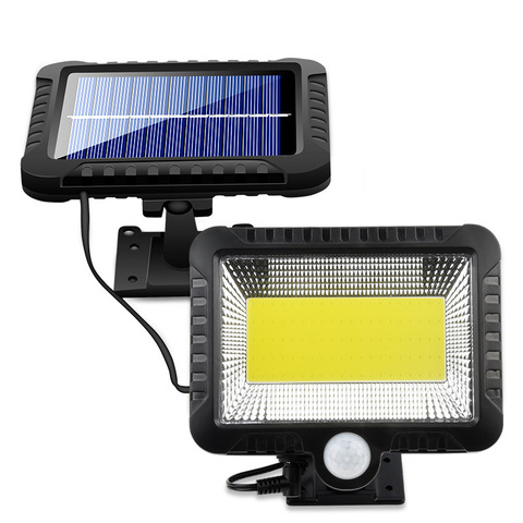 Luz solar para exteriores con sensor de movimiento, lámpara impermeable de foco led 100COB recargables a prueba de agua para exterior como jardín, sendero, calle y pared ► Foto 1/6