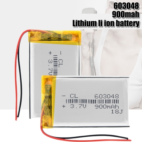 3,7 V Lipo células 603048, 900mah batería recargable de polímero de litio para MP3 MP4 GPS Bluetooth auriculares lámparas LED palos Selfie ► Foto 1/6