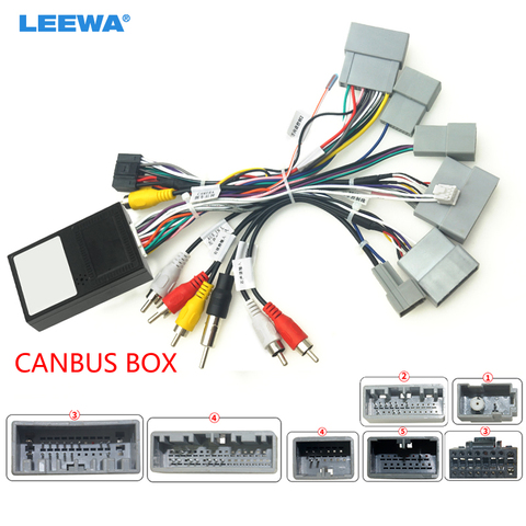 LEEWA-arnés de cableado de Audio con caja Canbus para coche Honda Civic CRV Breeze, adaptador de cable de instalación estéreo posventa, 16 pines ► Foto 1/6