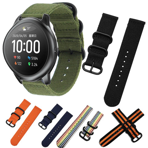 Correa de nailon para Xiaomi haylou solar ls05/Garmin Vivoactive 4 3, 22 y 20mm, pulsera para Huawei GT 2 ► Foto 1/6