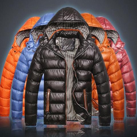 Chaqueta de invierno con capucha para hombre, Parka gruesa de Color sólido, Parkas de invierno ► Foto 1/6