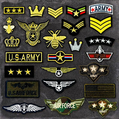 TOP GUN ejército alas insignias de tela arreglar decorar parche Jeans bolsa sombrero Ropa Decoración para la ropa apliques, parches ► Foto 1/6