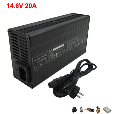 LiFePO4-cargador de batería de 12V, 10A, 15A, 20A, 25A, 14,4 V, 14,6 V, para 4S, 12,8 V, LFP, Touring, paquete de batería de coche con ventilador ► Foto 1/5