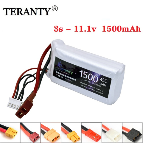 Batería LiPo 3S de 11,1 v y 1500mAh para helicóptero teledirigido, avión, 11,1 v, recargable, T/XT60/conector JST para WLtoys V950 ► Foto 1/6