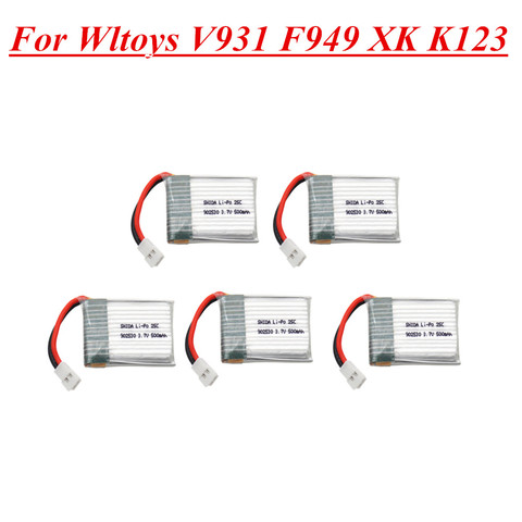 3,7 V 500mAh 902530 25C LiPo batería para Wltoys V931 F949 XK K123 6Ch piezas de repuesto de helicóptero por control remoto 1s batería de 3,7 v ► Foto 1/2