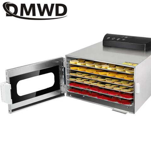 DMWD-deshidratador de alimentos de acero inoxidable, 6 bandejas, deshidratador de frutas y verduras, secador de aire para aperitivos, máquina de secado de hierbas y carne, 110V, 220V ► Foto 1/3