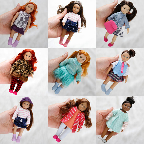 Muñeca de Palma de ojo de simulación para niñas, mini muñeca og con ropa, zapatos, muñeca de juguete, 15CM ► Foto 1/6