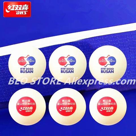DHS-Bola de tenis de mesa mundial, bola conmemorativa de plástico ABS, Pelotas de Ping Pong DHS 2022 ► Foto 1/6