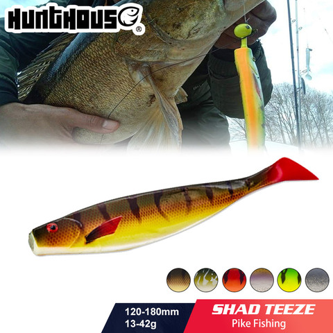 HUNTHOUSE-señuelo suave grande de zorro rage, Pesca de lubina de mar berserk para Lucio, zander, cabeza de plomo y gancho, 12cm, 15cm, 18cm ► Foto 1/5