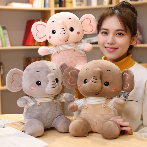 23cm-55cm Kawaii elefante animales de peluche juguetes de los niños de juguetes de peluche de elefante juguetes tranquilizadores para bebés decoración para el hogar los niños regalos de cumpleaños ► Foto 1/6